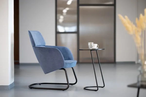 Contemporary blue lounge chair for office interiors - BSL Lifestyles