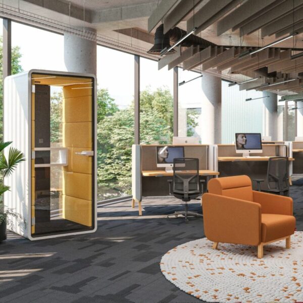 Soundproof HushPhone phone booth for modern offices in Malta