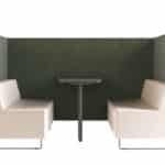 A sheltered seating booth brings comfort and privacy to Malta offices