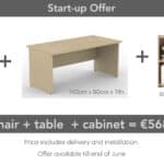 Malta Office Desks Special Offer: Chair + Table + Cabinet