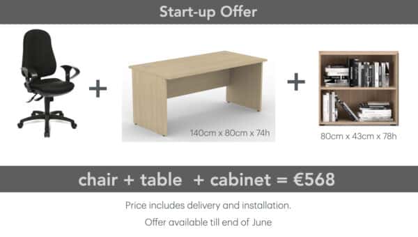 Malta Office Desks Special Offer: Chair + Table + Cabinet