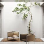 Elegant brown lounge chairs with metal legs for Malta interiors