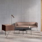 Modern brown sofa seating with a coffee table for Malta offices