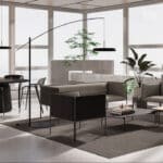 Elegant dark sofas with armchairs for welcoming Malta workplaces
