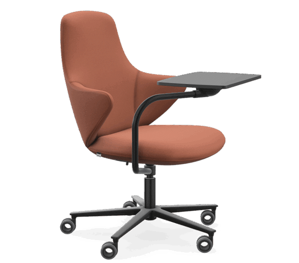 Modern Malta office chair with a practical folding desk attachment