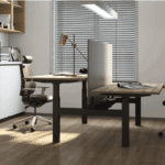 Malta Office Desks with ergonomic chairs and privacy divider panels