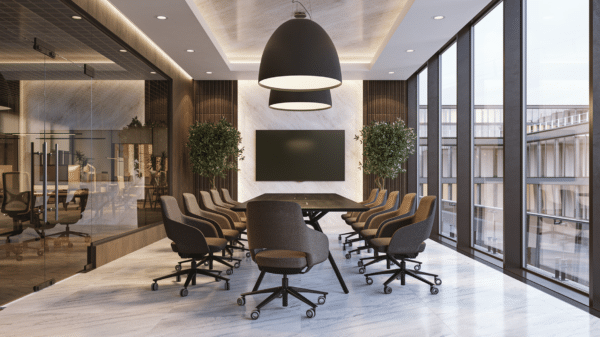 Sandie executive chair with elegant curved backrest for modern office interiors