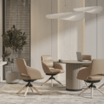 Sandie executive chair with ergonomic high-back design for meeting and office spaces