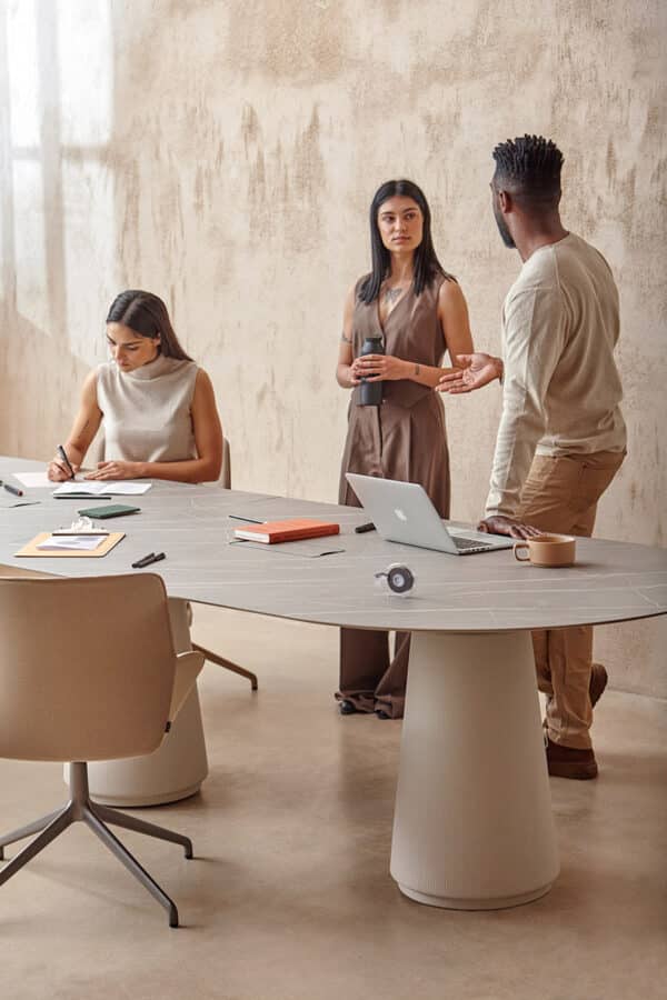 Modern office meeting table with team discussion setup Malta