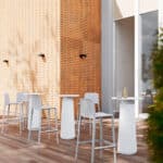 Tall Dorik café tables for hospitality venues in Malta