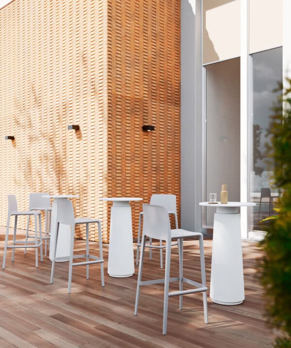 Tall Dorik café tables for hospitality venues in Malta