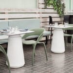 Round Dorik outdoor dining tables for cafés in Malta