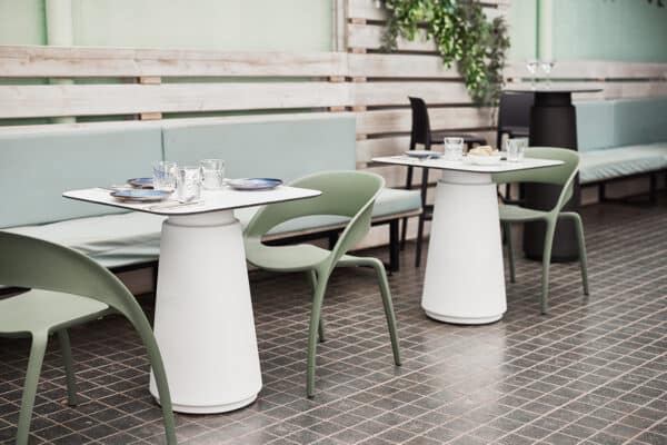 Round Dorik outdoor dining tables for cafés in Malta