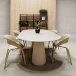 Minimal round office table with chairs in modern interior Malta