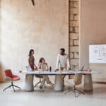 Modern conference table for team meetings in Malta offices