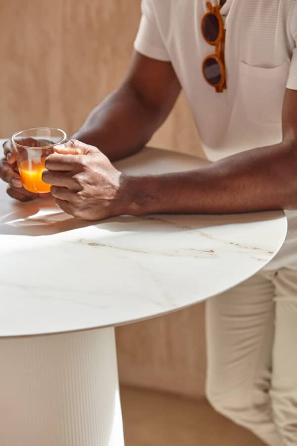 Outdoor Tables Malta featuring the Dorik café table top