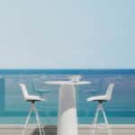 Dorik outdoor café table with sea view seating in Malta