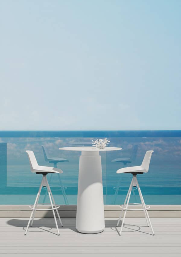 Dorik outdoor café table with sea view seating in Malta