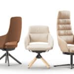 Sandie visitor chairs with upholstered seats for stylish meeting and reception areas