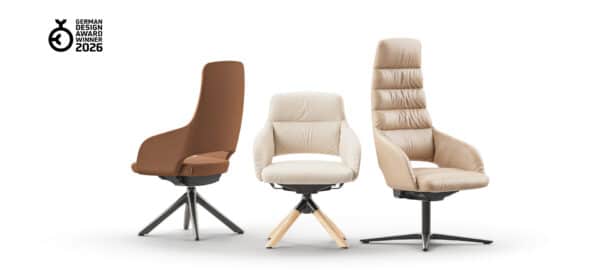 Sandie visitor chairs with upholstered seats for stylish meeting and reception areas