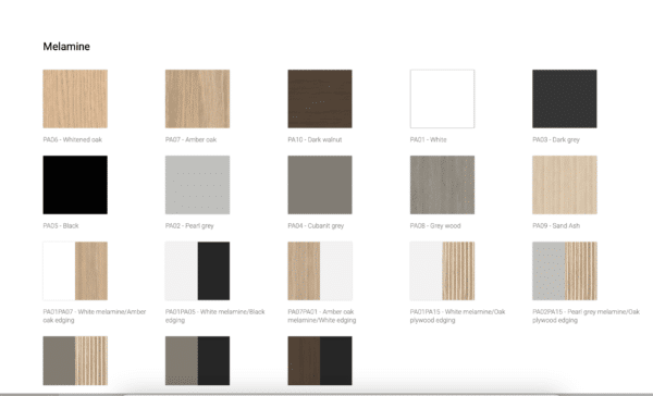 Modern desk finish samples for commercial interiors - BSL Lifestyles