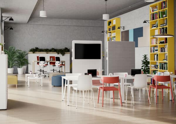 Malta Office Chairs around Colectiva collaboration tables