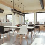 Office collaboration zone with modern furniture, Malta Office Desks