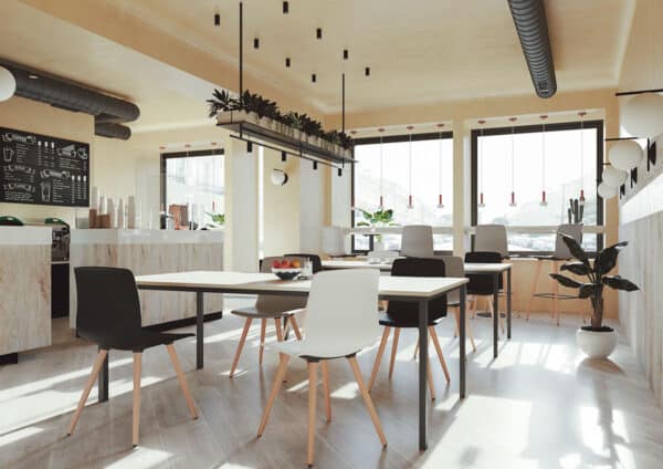 Office collaboration zone with modern furniture, Malta Office Desks